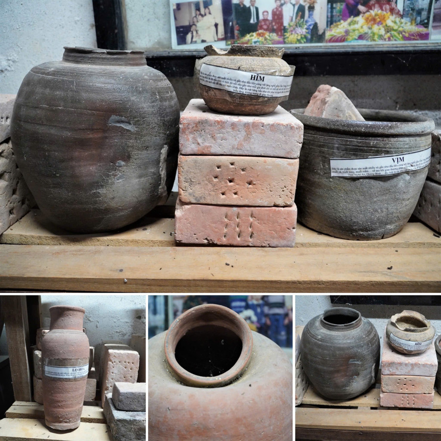 Một số hiện vật làng gốm cổ trang được lưu giữ trưng bày tại nhà thờ họ Lê Doãn. hoai-niem-lang-gom-co-ben-song-ngan-sau-4.jpg