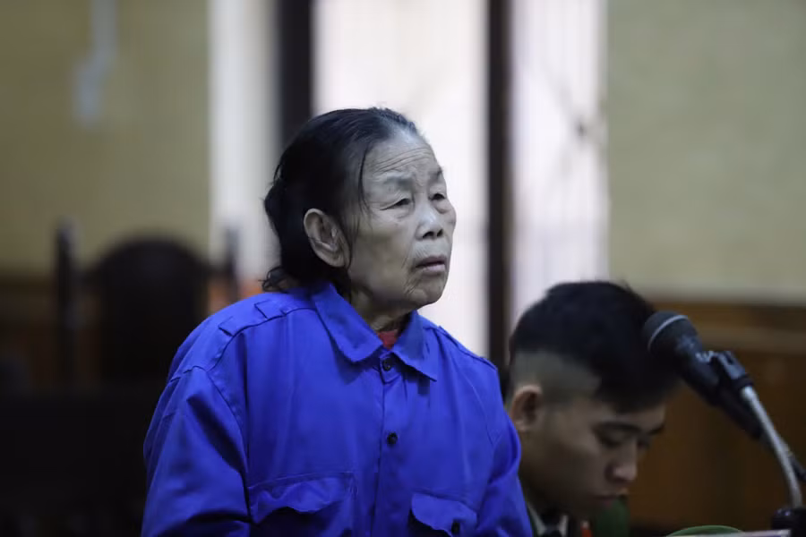 Bị cáo Hoàng Thị Canh tại phiên tòa xét xử sơ thẩm.