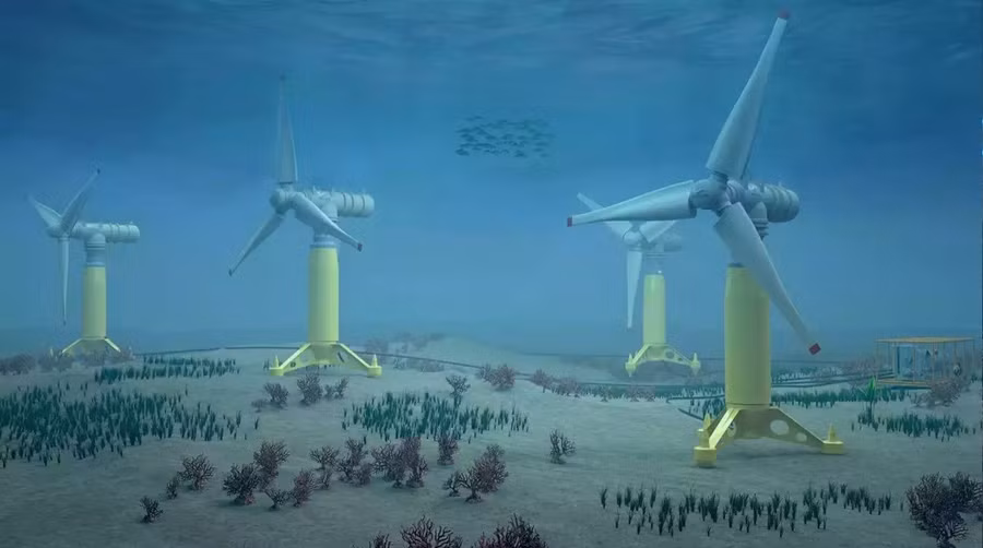 Hình ảnh minh họa tuabin thủy triều của NH1.