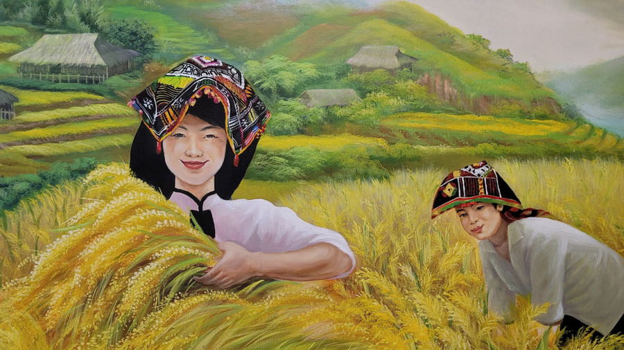 Tác phẩm thuộc bộ tranh của Ngô Bá Hoàng trưng bày tại triển lãm 'Chào Việt Nam - Quê hương tôi'. Ảnh: BTC. trien-lam-tranh-chao-viet-nam-que-huong-toi-1.jpg