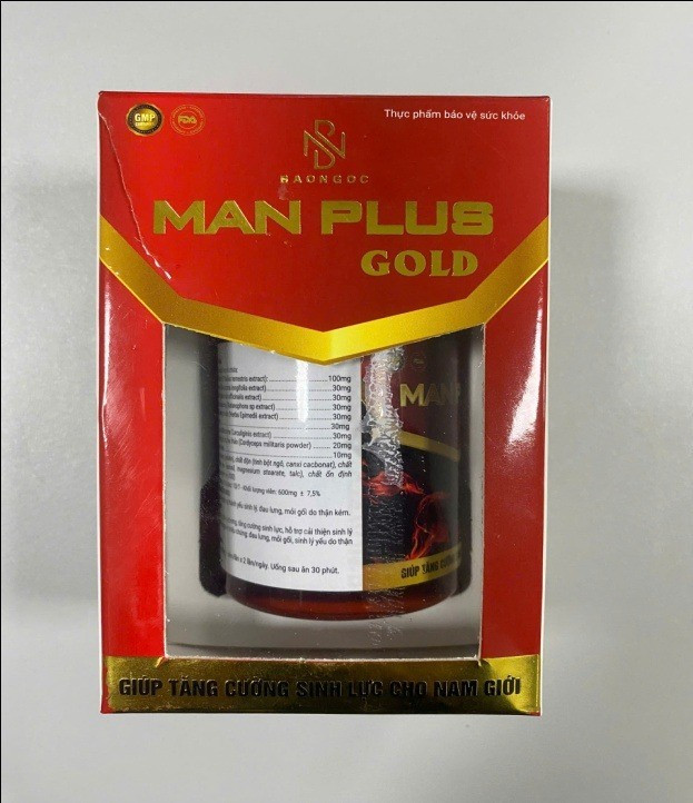 Mẫu sản phẩm Man Plus Gold có chứa chất cấm. Ảnh: Cục ATTP