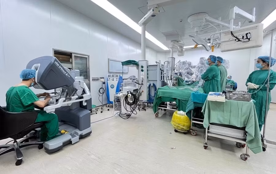 Phòng mổ robot tại Bệnh viện Chợ Rẫy. Ảnh: Bệnh viện cung cấp