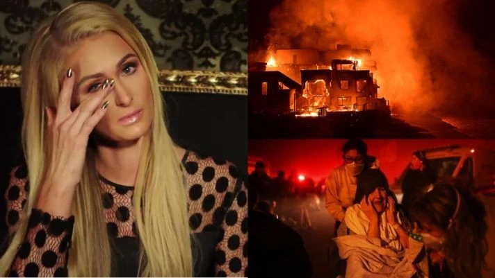 Paris Hilton và ngôi nhà bị hỏa hoạn.