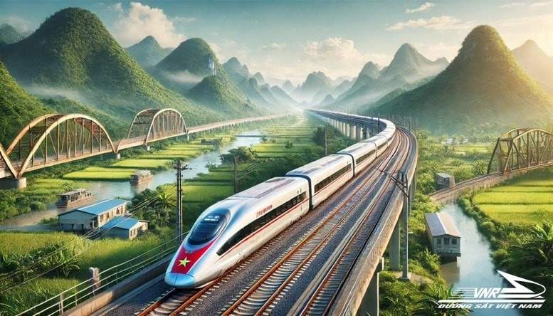 Tuyến đường sắt tốc độ cao trên trục Bắc - Nam được đề nghị điều chỉnh quy mô và lộ trình đầu tư. Ảnh mô hình đường sắt tốc độ cao