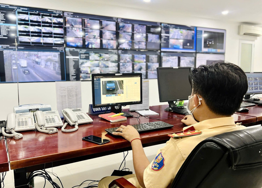 Trung tâm quản lý camera giao thông do Phòng CSGT (Công an TPHCM) quản lý. Ảnh: Công an TPHCM