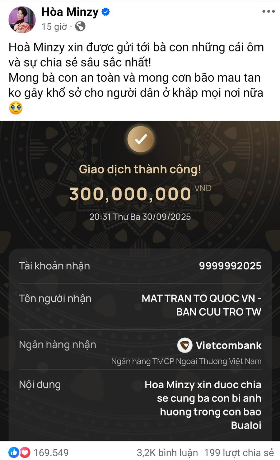 Ca sĩ Hòa Minzy ủng hộ 300 triệu đồng. nghe-si-chung-tay-ho-tro-dong-bao-vung-bao-lu-bien-yeu-thuong-2.jpg