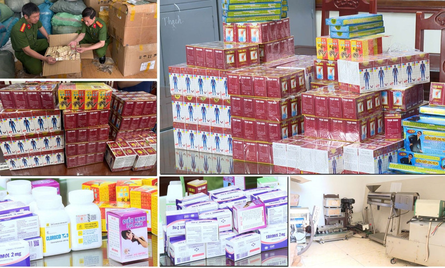 Tổng khối lượng thuốc giả và nguyên liệu bị tịch thu khoảng 10 tấn. thanh-hoa-duong-day-lam-gia-thuoc-tan-duoc-bi-boc-nhu-the-nao.jpg