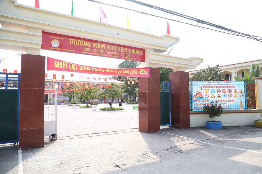 Trường Mầm non Liên Chung xây mới khang trang, hiện đại.