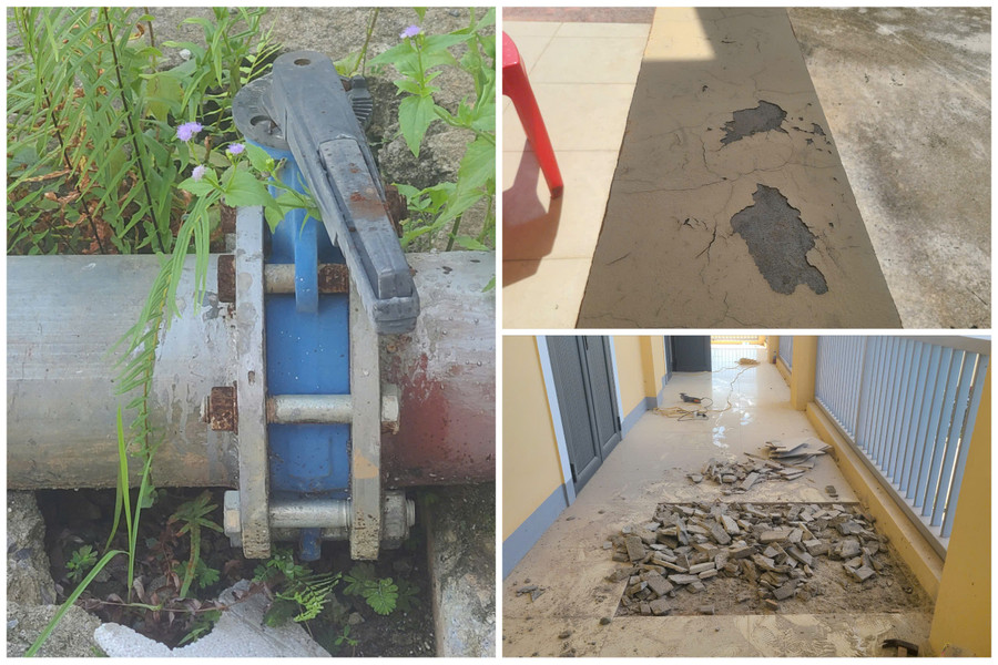Sau 2 năm hoàn thành chưa sử dụng, nhà máy nước có một số vị trí bắt đầu xuống cấp. Ảnh: T.H ha-tinh-vi-sao-du-an-nuoc-sach-230-ty-dong-lai-loi-hen-2.jpg