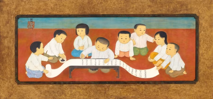 Bức tranh 'Thư pháp' (1964) của Mai Trung Thứ.