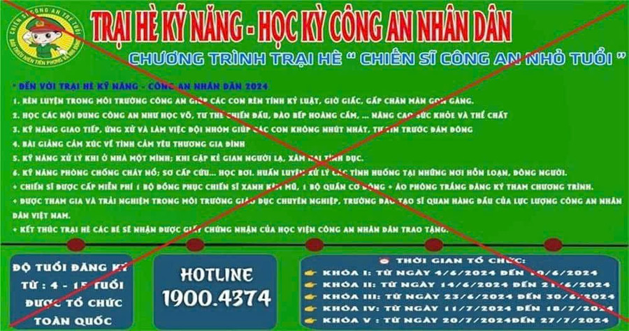Công an TPHCM cảnh báo về tình trạng lừa đảo quảng cáo khóa học mùa Hè. Ảnh: CATPCM phu-huynh-sap-bay-lua-dao-1.jpg