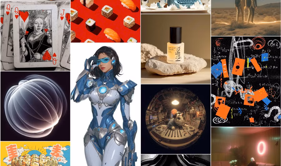 Ảnh do Midjourney vẽ rất đa dạng về nội dung, màu sắc, thể loại. Ảnh chụp màn hình.