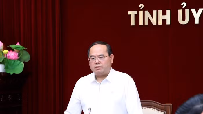 Ông Quản Minh Cường, Bí thư Tỉnh ủy Quảng Ninh kết luận buổi làm việc.