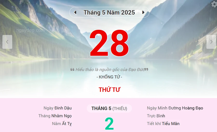 Lịch âm 28/5 - Xem lịch âm ngày 28/5