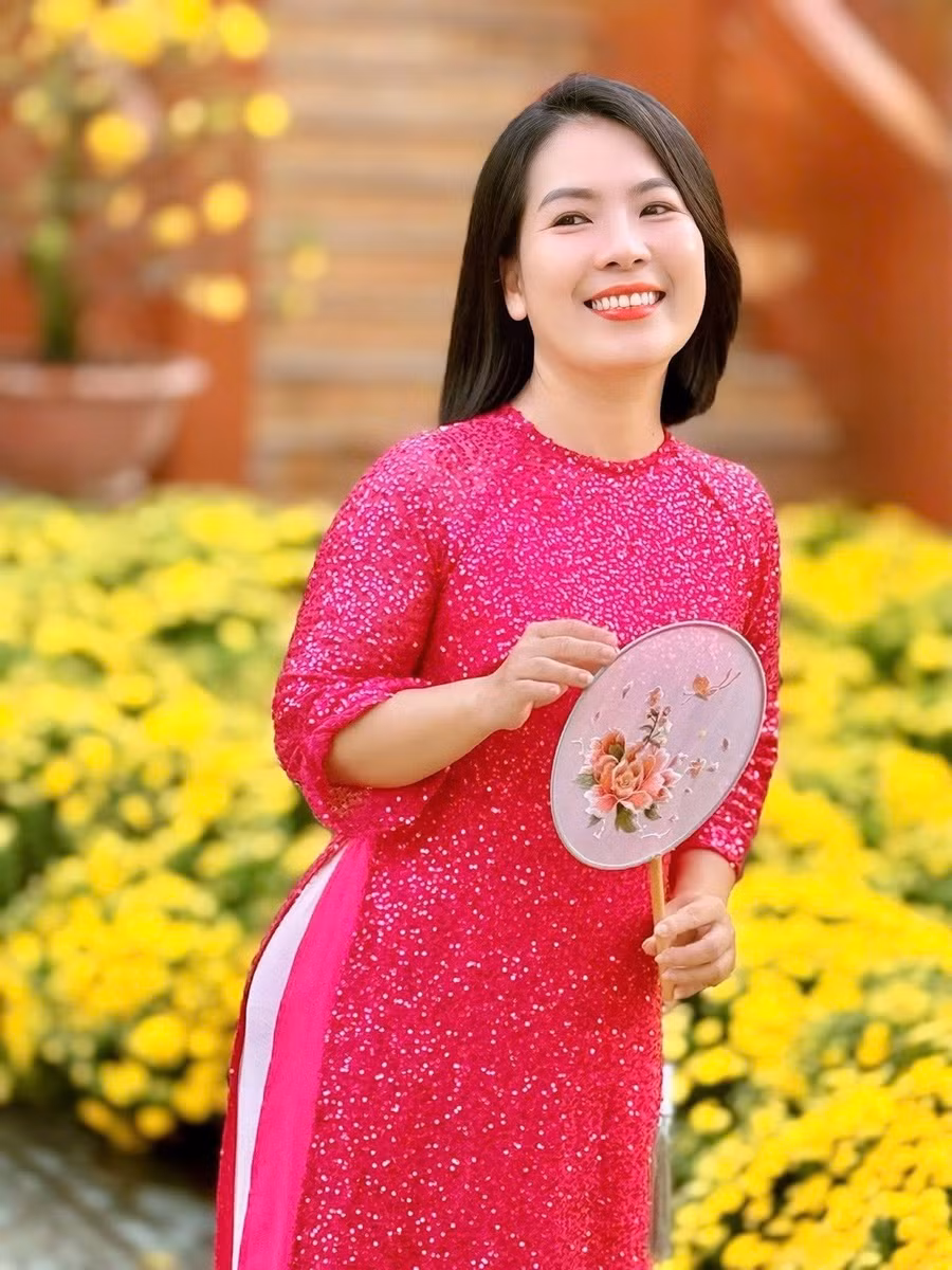 Chân dung cô giáo chủ nhiệm lớp 8/1 - cô Lê Thị Ái Vân. Ảnh: NVCC