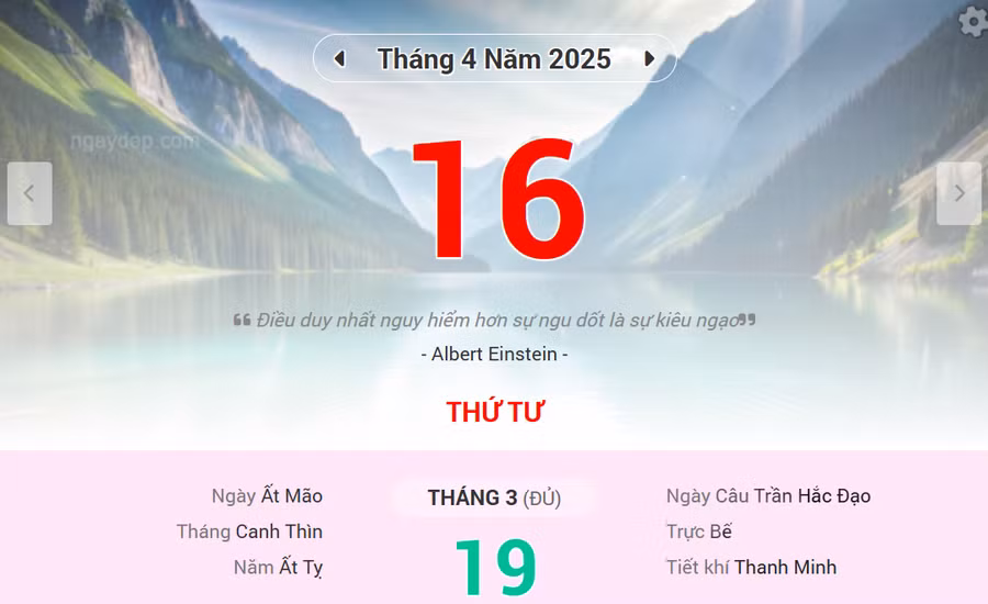 Lịch âm 16/4 - Xem lịch âm ngày 16/4