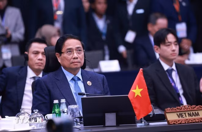 Thủ tướng Phạm Minh Chính tham dự Hội nghị Cấp cao Đông Á (EAS) lần thứ 20. (Ảnh: Dương Giang/TTXVN)