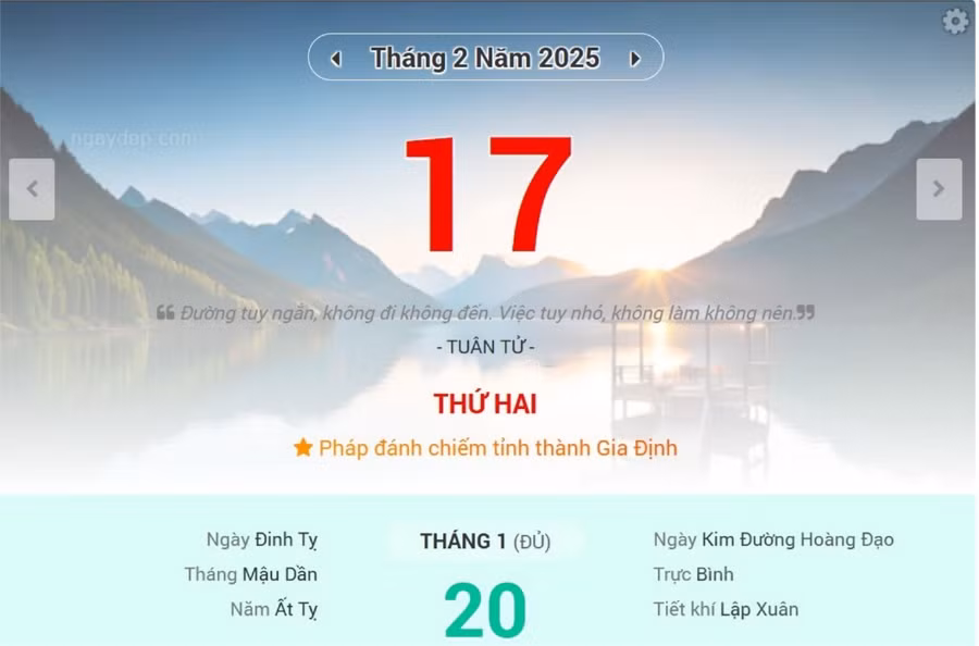 Lịch âm 17/2 - Xem lịch âm ngày 17/2