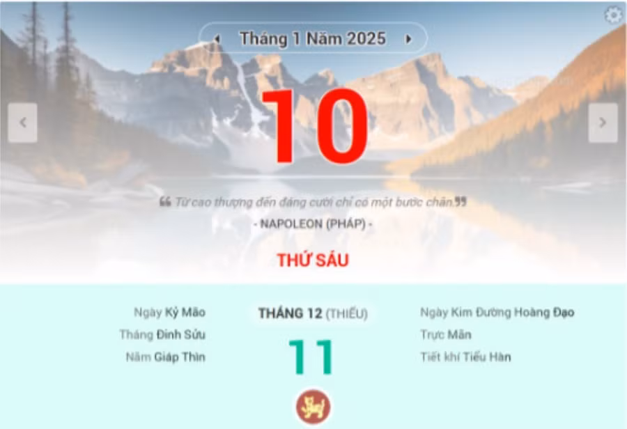 Lịch âm 10/1 - Xem lịch âm ngày 10/1