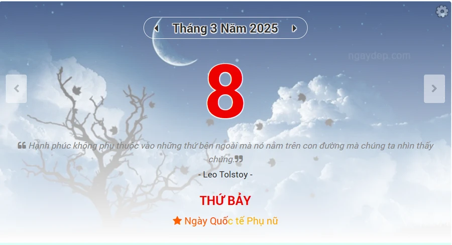 Lịch âm 8/3 - Xem lịch âm ngày 8/3