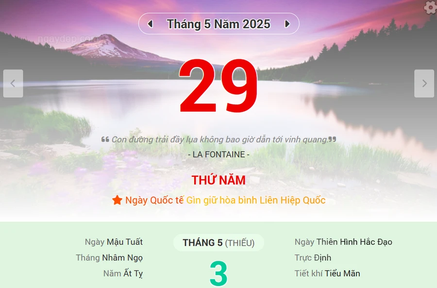 Lịch âm 29/5 - Xem lịch âm ngày 29/5