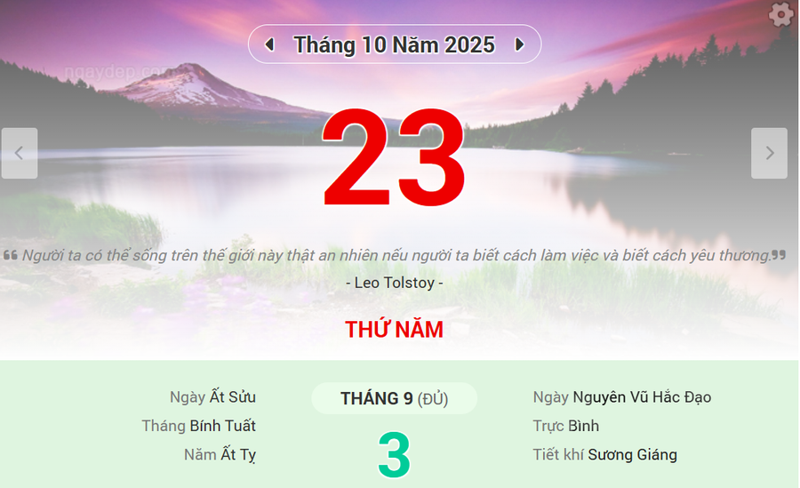 Lịch âm 23/10 - Xem lịch âm ngày 23/10