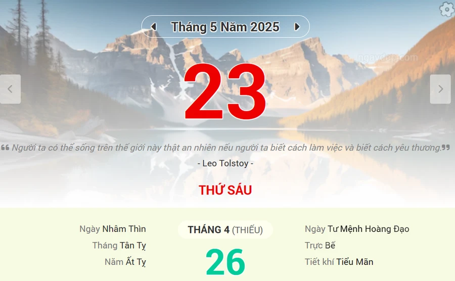 Lịch âm 23/5 - Xem lịch âm ngày 23/5