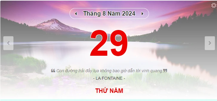 Lịch âm 29/8 - Xem lịch âm ngày 29/8