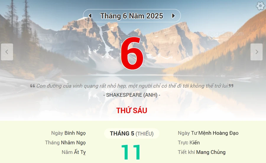 Lịch âm 6/6 - Xem lịch âm ngày 6/6