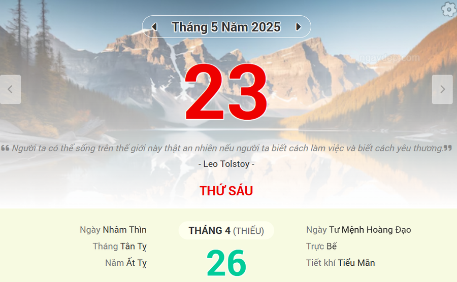 Lịch âm 23/5 - Xem lịch âm ngày 23/5