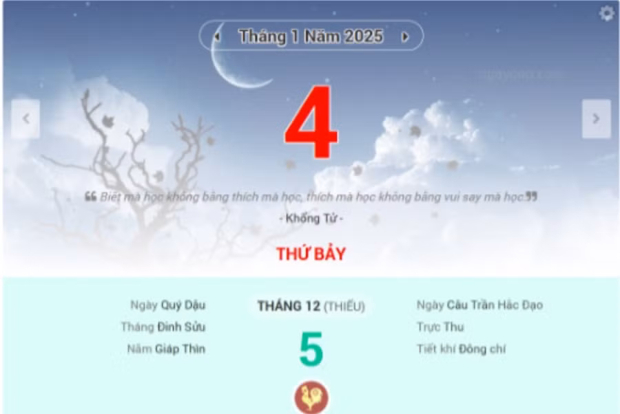 Lịch âm 4/1 - Xem lịch âm ngày 4/1