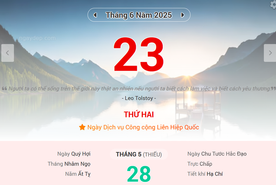 Lịch âm 23/6 - Xem lịch âm ngày 23/6