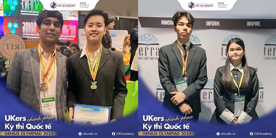 Gia Bảo và Thanh Trúc là hai đại diện xuất sắc của UKA Bình Thạnh đạt huy chương khi giải quyết những vấn đề toàn cầu. Ảnh: Thí sinh cung cấp Gia Bảo và Thanh Trúc là hai đại diện xuất sắc của UKA Bình Thạnh đạt huy chương khi giải quyết những vấn đề toàn cầu. Ảnh: Thí sinh cung cấp