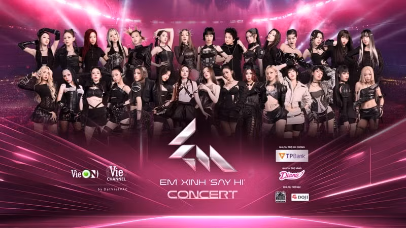 Concert Em xinh “say hi” hứa hẹn là bữa tiệc âm nhạc và phong cách bùng nổ với 30 nữ nghệ sỹ tài năng. (Ảnh: Vie Channel).
