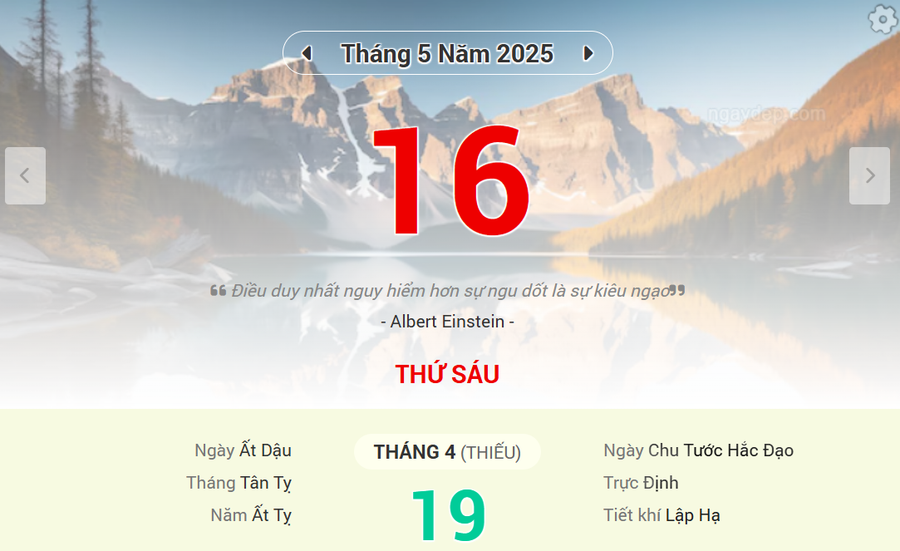 Lịch âm 16/5 - Xem lịch âm ngày 16/5