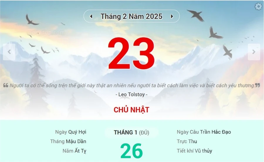 Lịch âm 23/2 - Xem lịch âm ngày 23/2