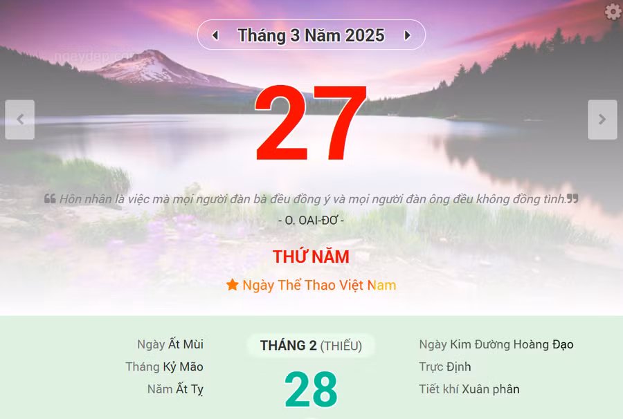 Lịch âm 27/3 - Xem lịch âm ngày 27/3