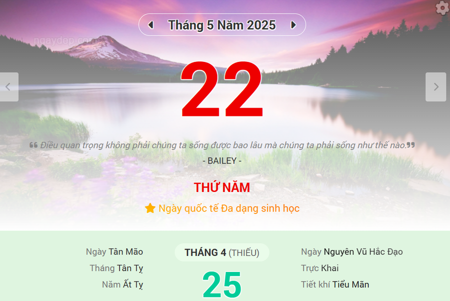 Lịch âm 22/5 - Xem lịch âm ngày 22/5