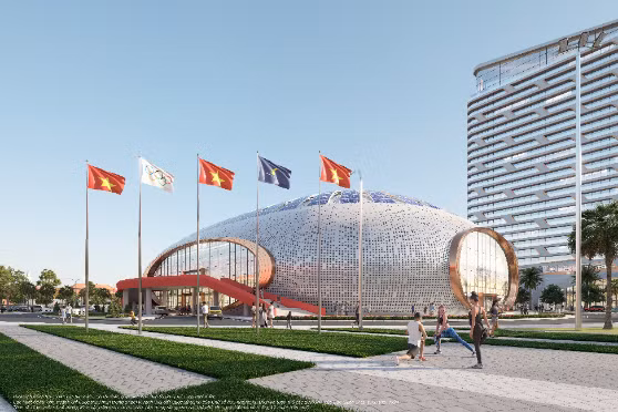 Nhà thi đấu đa năng Sportia Complex sức chứa 4.000 chỗ ngồi giúp Cần Giờ đăng cai nhiều sự kiện thể thao quốc tế