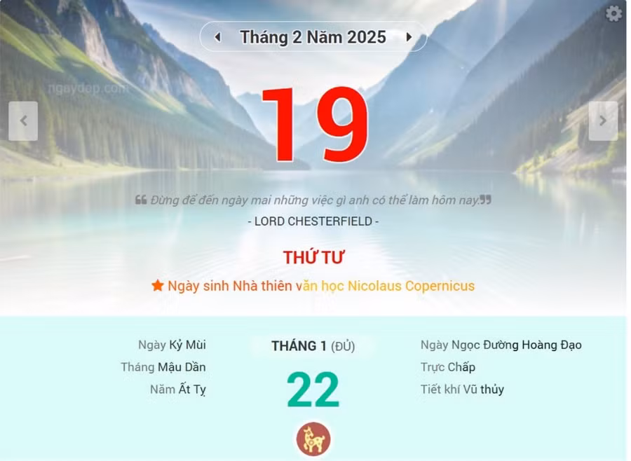 Lịch âm 19/2 - Xem lịch âm ngày 19/2