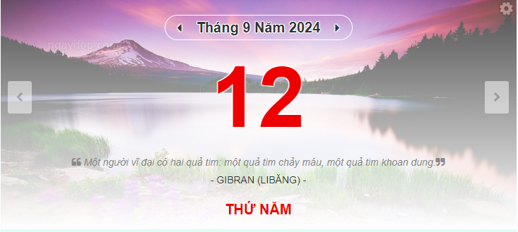 Lịch âm 12/9 - Xem lịch âm ngày 12/9