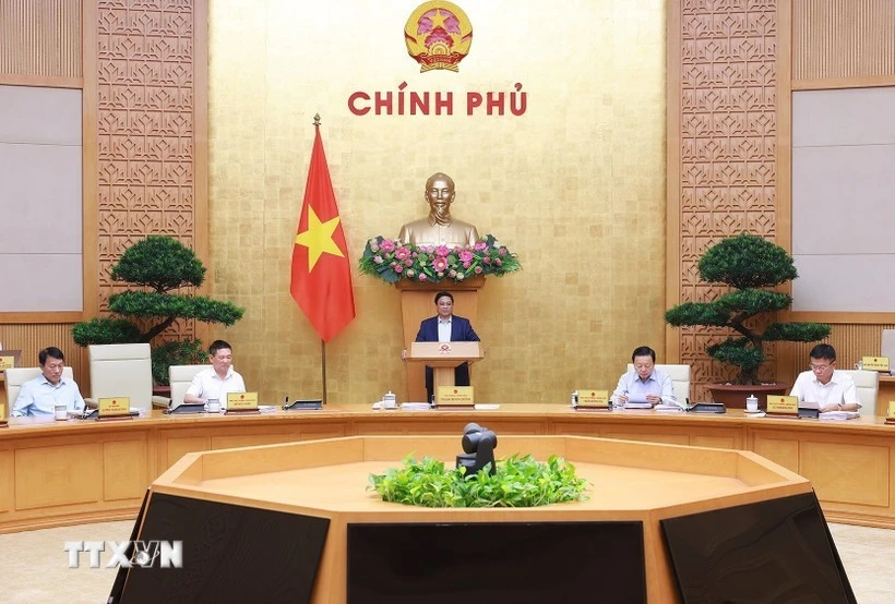 Thủ tướng Phạm Minh Chính chủ trì Phiên họp Chính phủ Thường kỳ tháng 10 năm 2024. (Ảnh: Dương Giang/TTXVN).