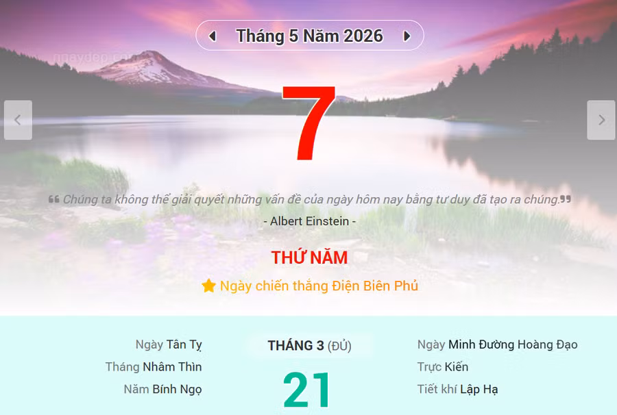 Lịch âm 7/5 - Xem lịch âm ngày 7/5