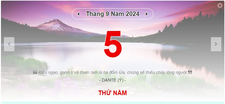 Lịch âm 5/9 - Xem lịch âm ngày 5/9