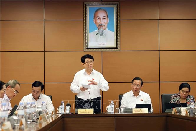 Chủ tịch nước Lương Cường, đại biểu Quốc hội TPHCM phát biểu tại tổ. Ảnh: An Đăng/TTXVN. Chủ tịch nước Lương Cường, đại biểu Quốc hội TPHCM phát biểu tại tổ. Ảnh: An Đăng/TTXVN.