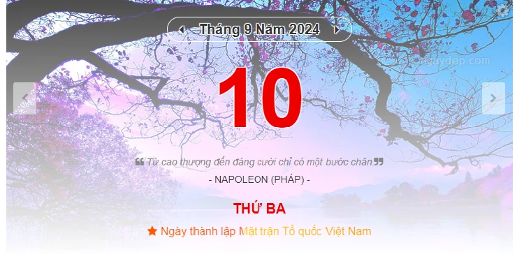 Lịch âm 10/9 - Xem lịch âm ngày 10/9