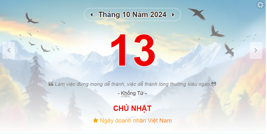 Lịch âm 13/10 - Xem lịch âm ngày 13/10