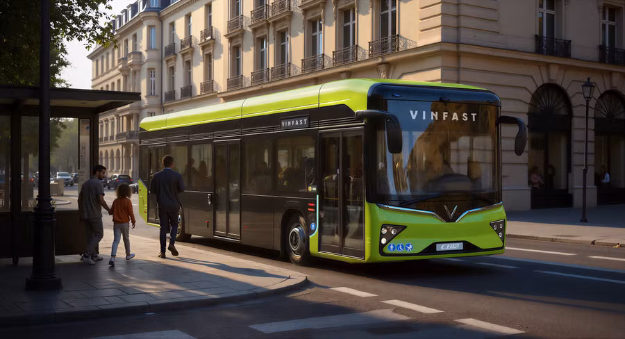 Vinfast giới thiệu xe buýt điện tại châu Âu, lần đầu ra mắt thị trường quốc tế