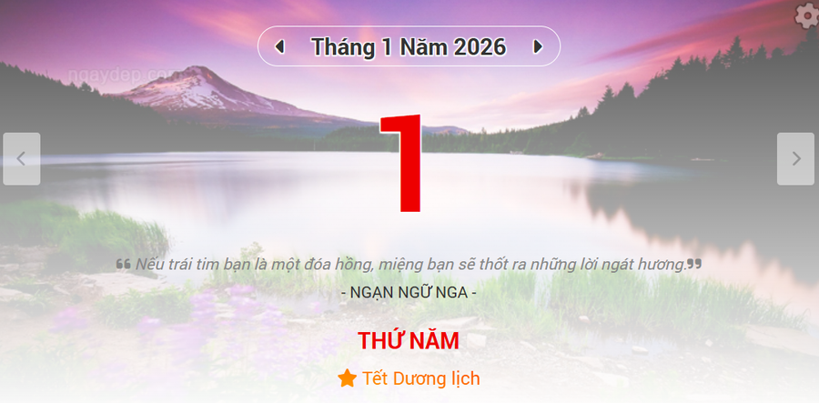 Lịch âm 1/1 - Xem lịch âm ngày 1/1/2026