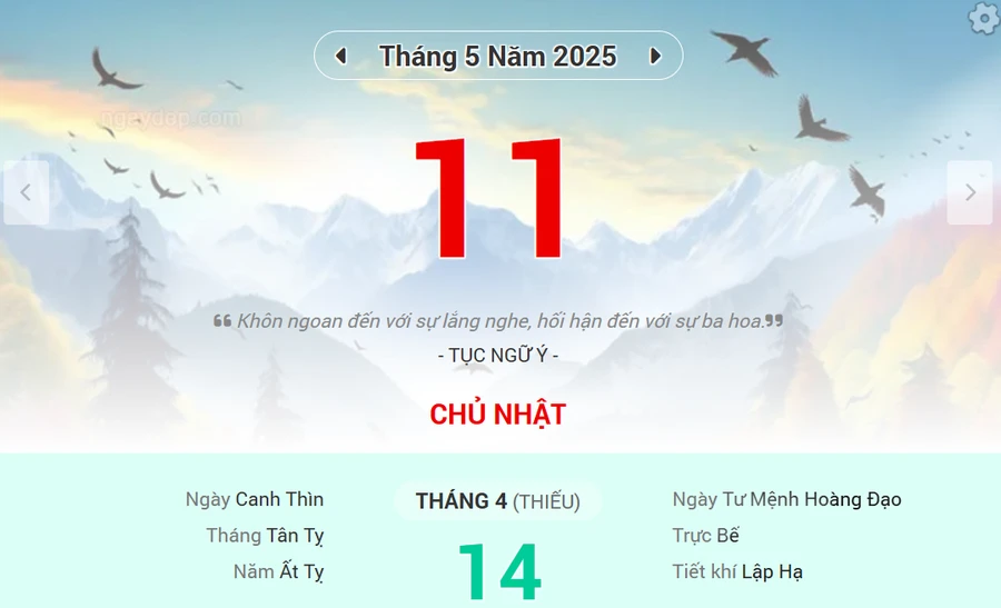 Lịch âm 11/5 - Xem lịch âm ngày 11/5